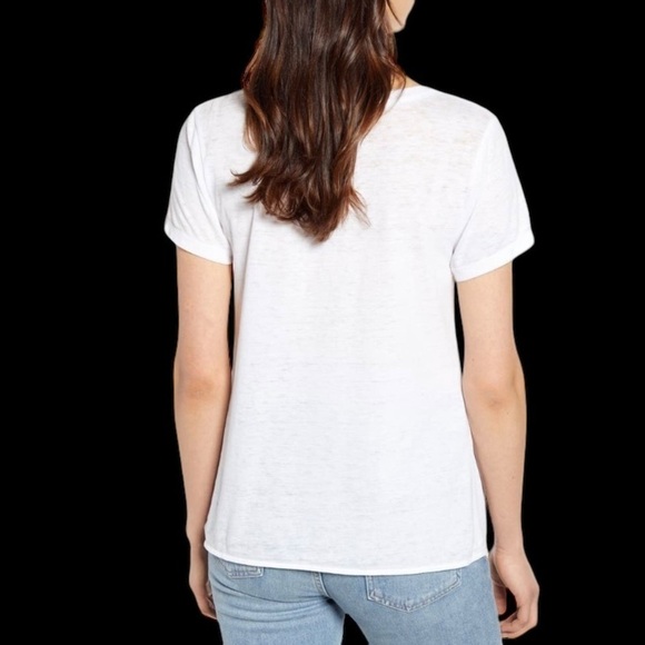 Caslon White Burnout Side Tie Scoop Neck T Shirt Size XL Boho Casual - Picture 3 of 12